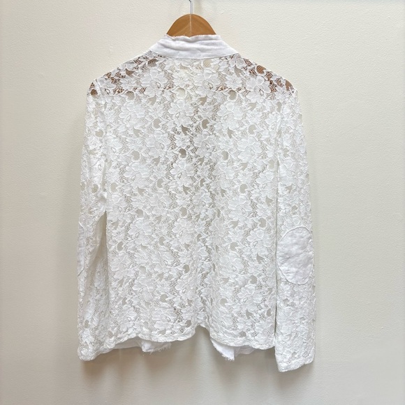 Contessa Teresa Linen and Lace Blazer Jacket Boho Shabby Chic White Small NEW - Picture 7 of 14
